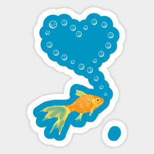 Goldfish Blowing Bubbles Sticker